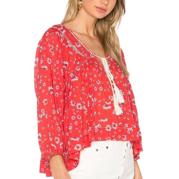 Free People Never A Dull Moment Peasant Top- Size XS - Picture 3 of 14